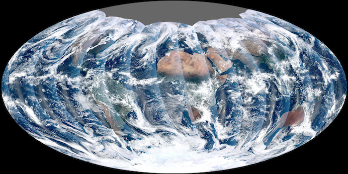 A complete view of Earth captured by a polar-orbiting satellite