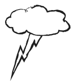a drawing of lightning coming from a cloud