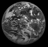 GOES image of nearly half the Earth.