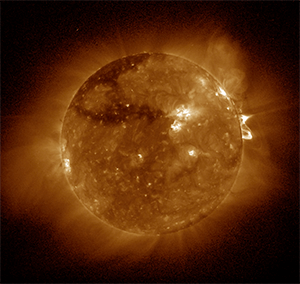 Still image of solar flare. Click to see video.