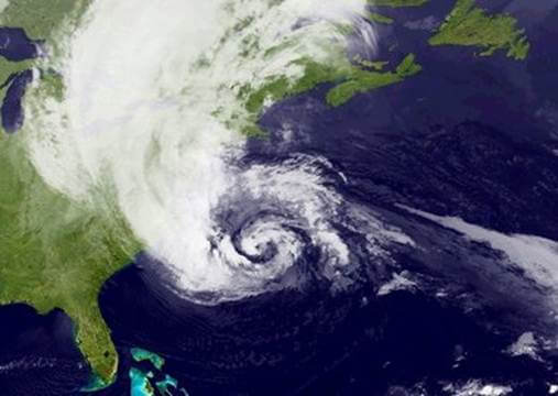 Satellite images of hurricane Sandy.