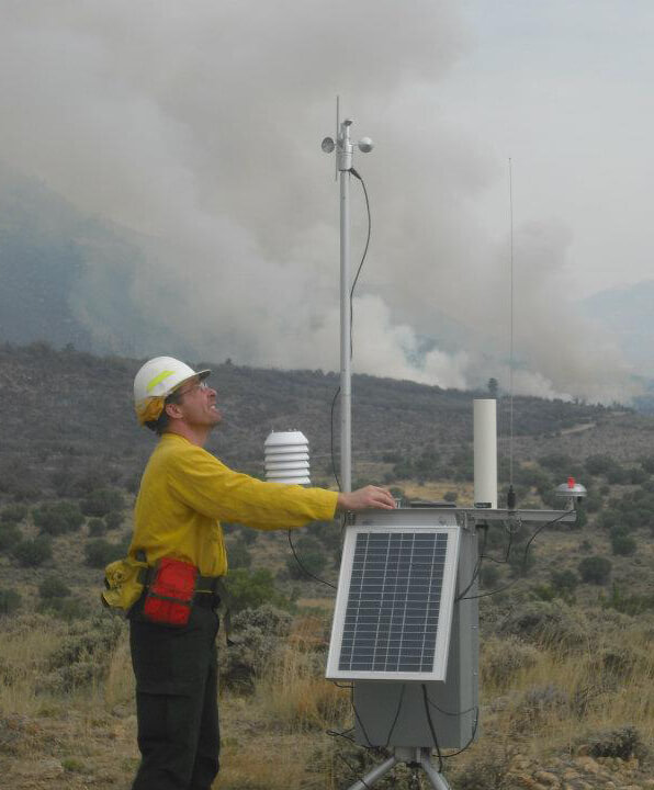 Photo of an incident meterologist in the field.