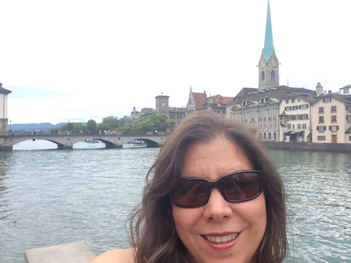 In her spare time, Calero loves to kayak with her kids, and she enjoys traveling abroad. Here she is in Switzerland--her favorite country in Europe.