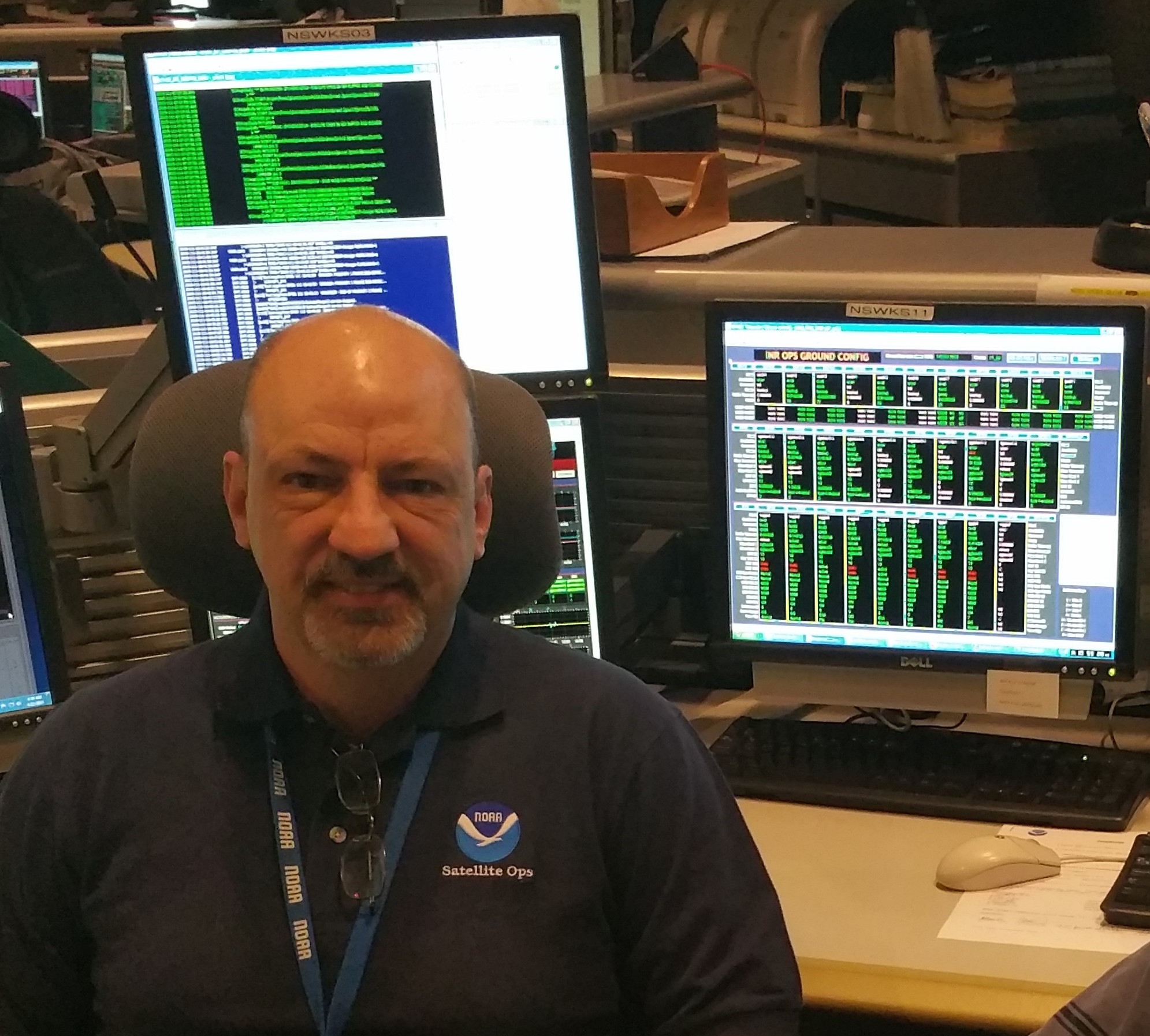 Photograph of Tom Boyd at NOAA's Satellite Operation Control Center.