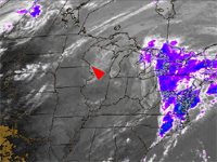 IR satellite image of clouds over northeast U.S. 