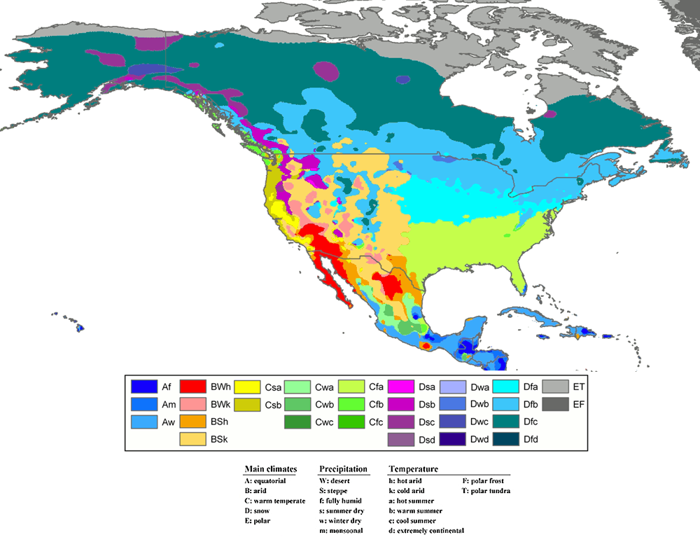 Earth Climate Zones Map 9421