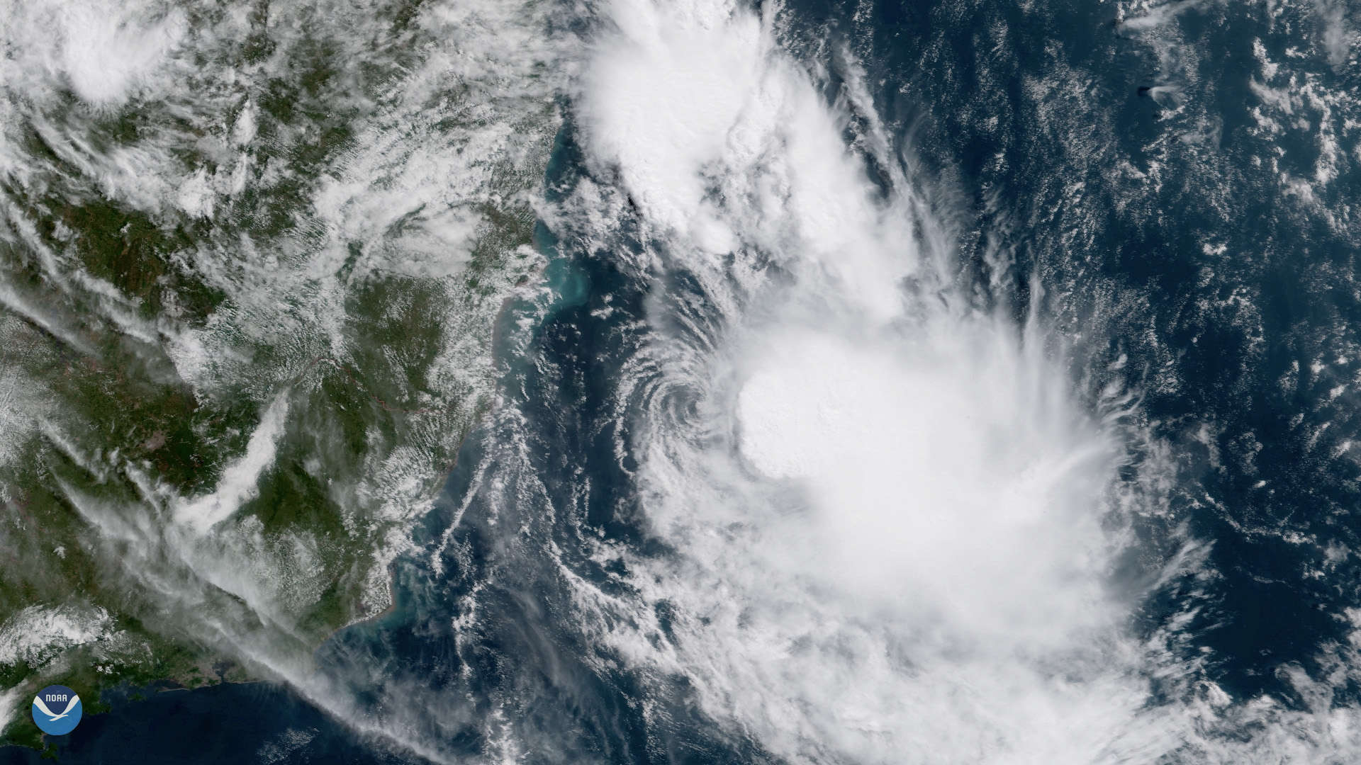 A rare tropical storm formed in the South Atlantic off the southeast coast of Brazil on Sunday, March 24, 2019.