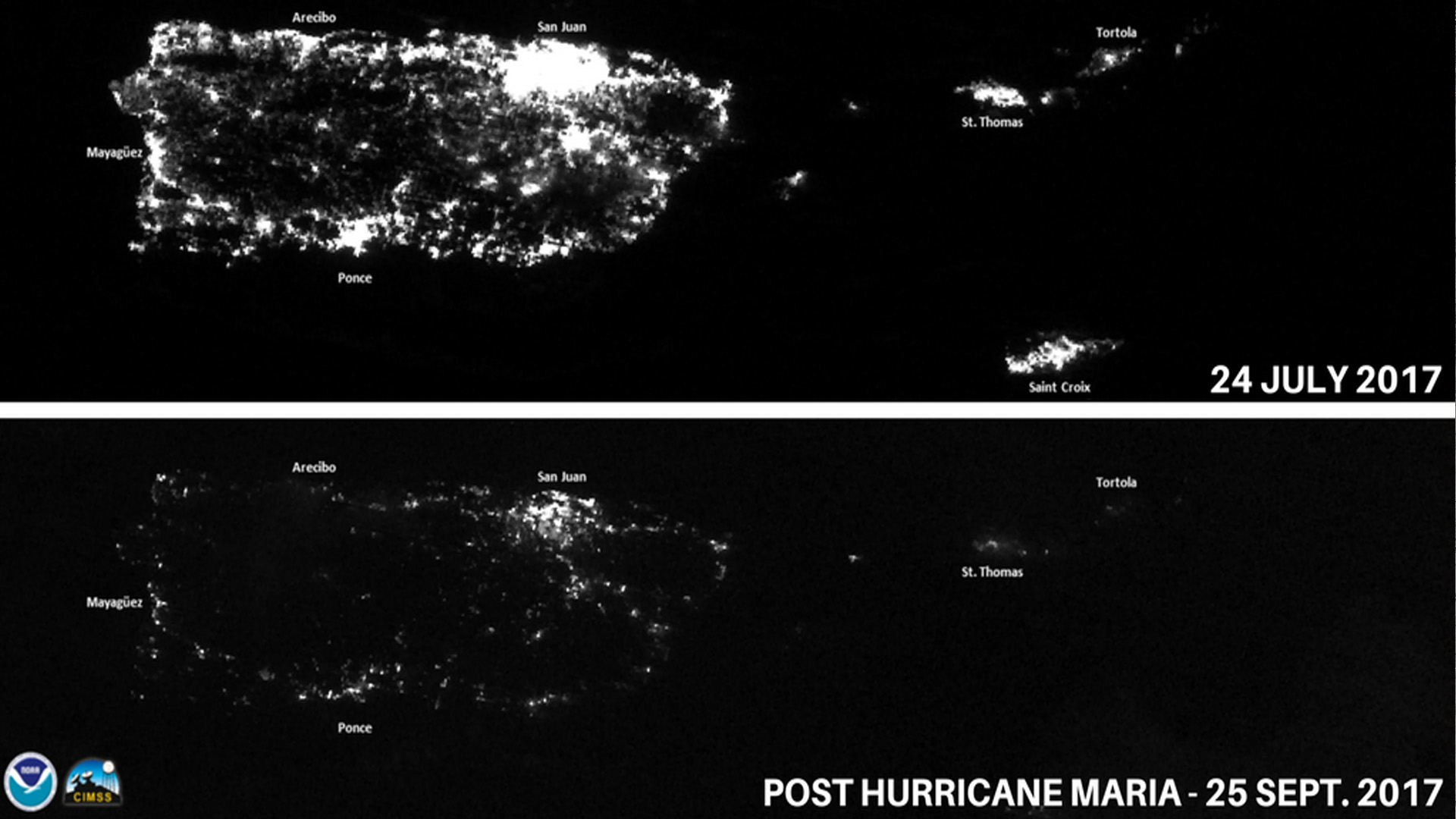 Night imagery of puerto rico