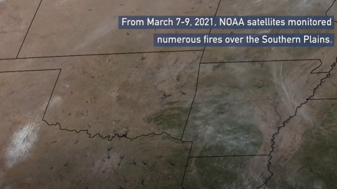 Image of fires from space