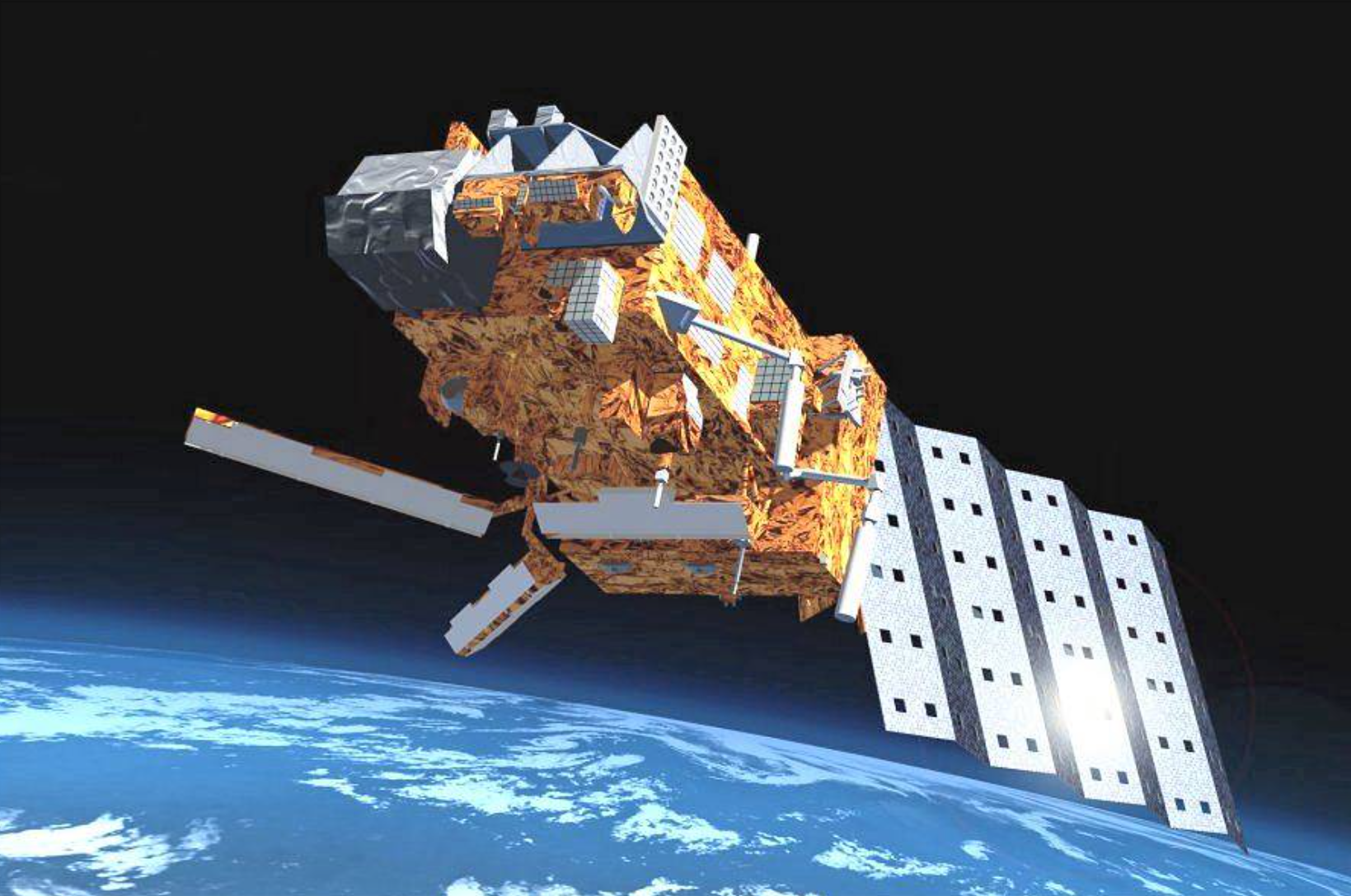 An artist's rendering of the MetOp-A satellite