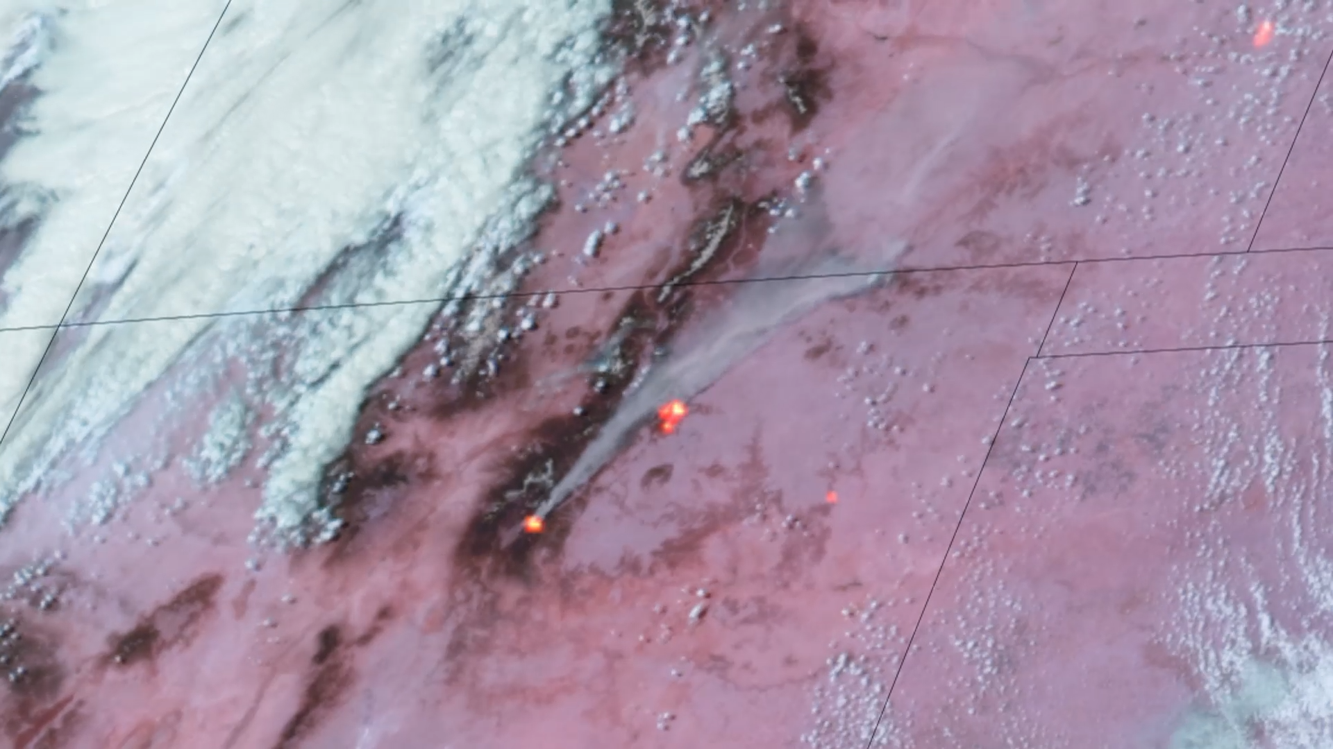 Image of wildfires across the SW United States