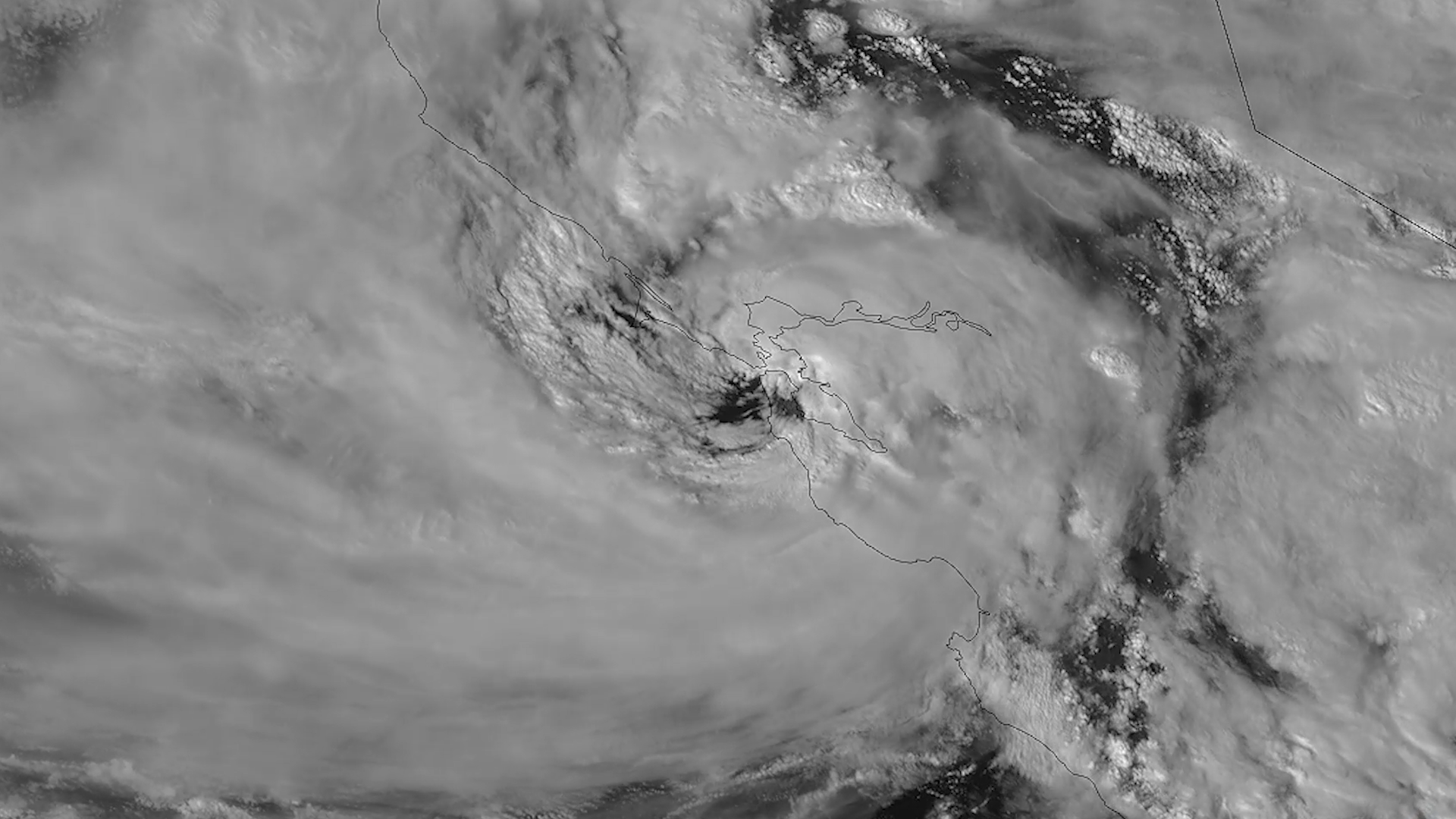 Image of severe clouds over California and western united states