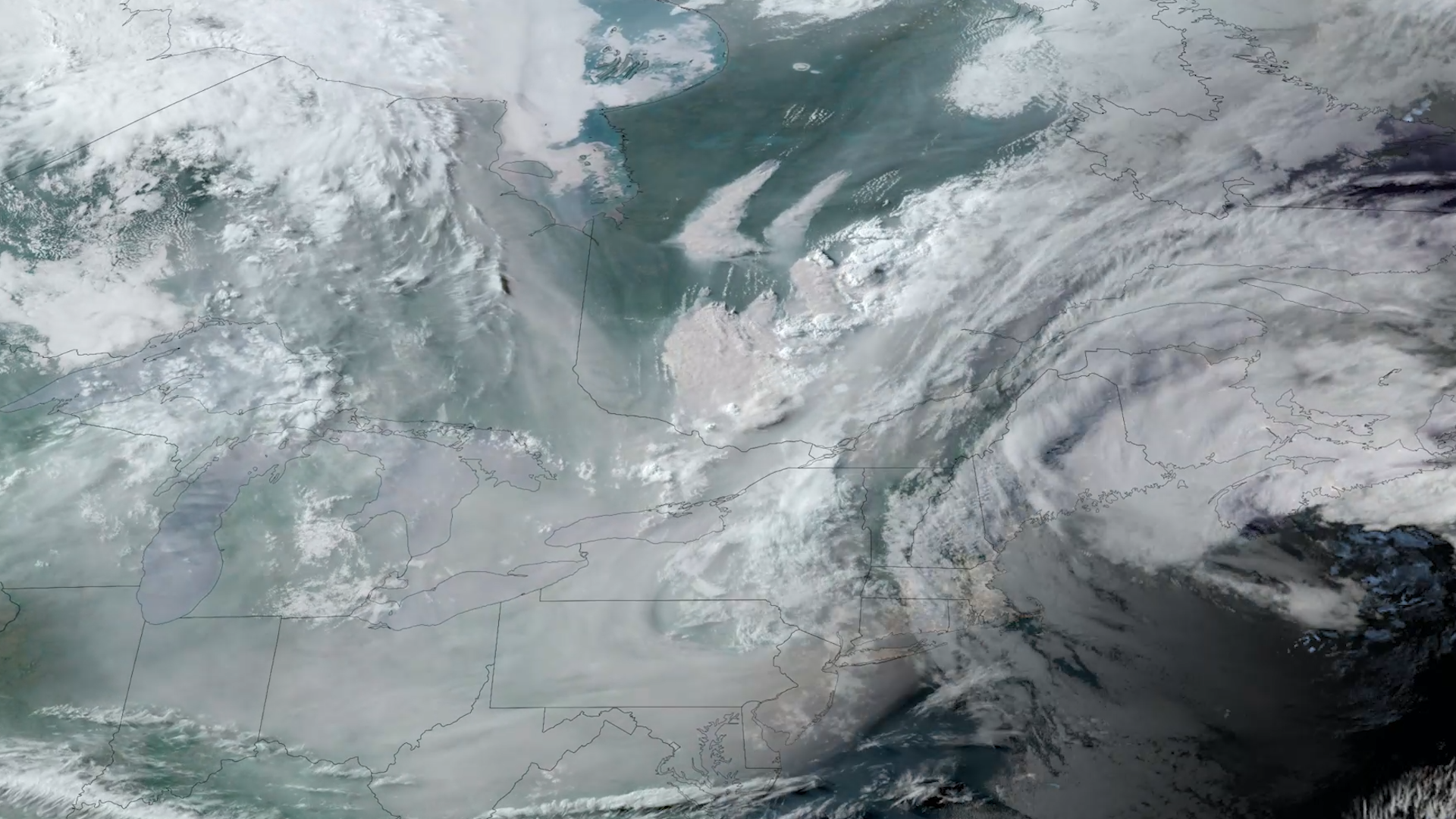 Image of smoke over eastern Canada
