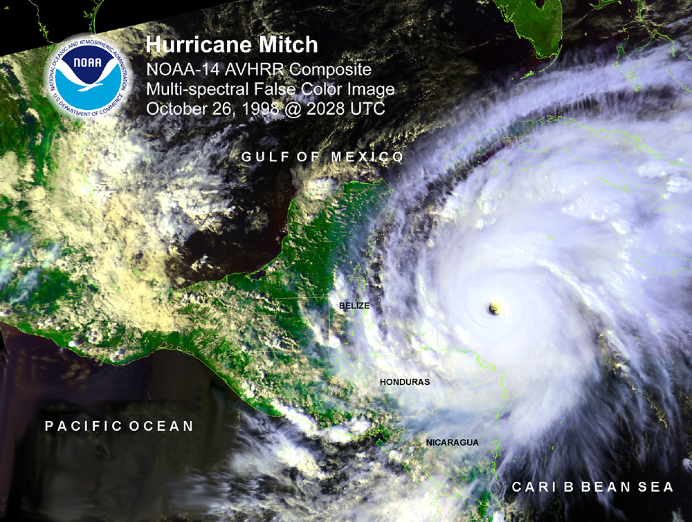 Hurricane Mitch, seen via NOAA-14