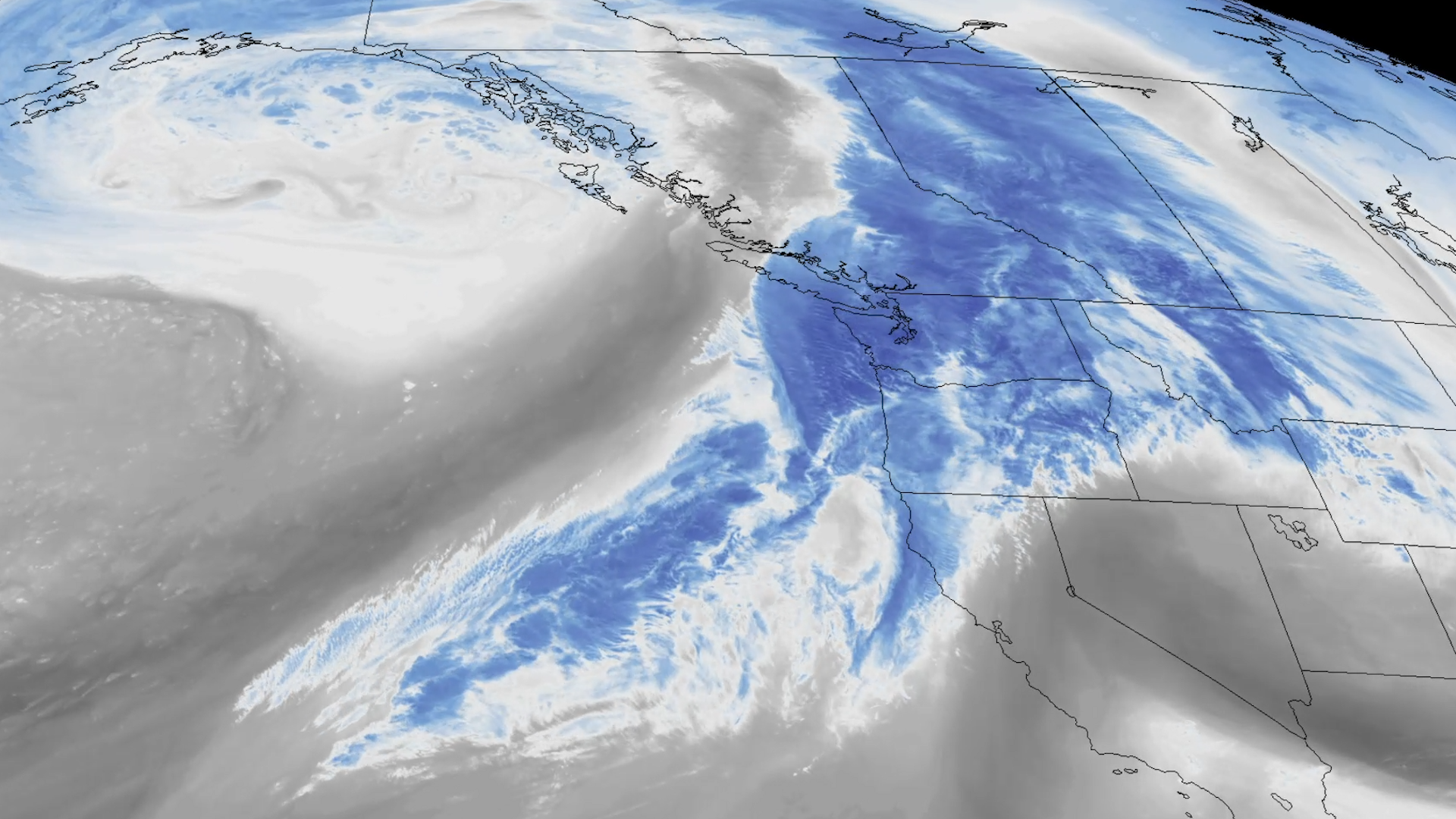 Image of clouds over the pacific northwest United States.