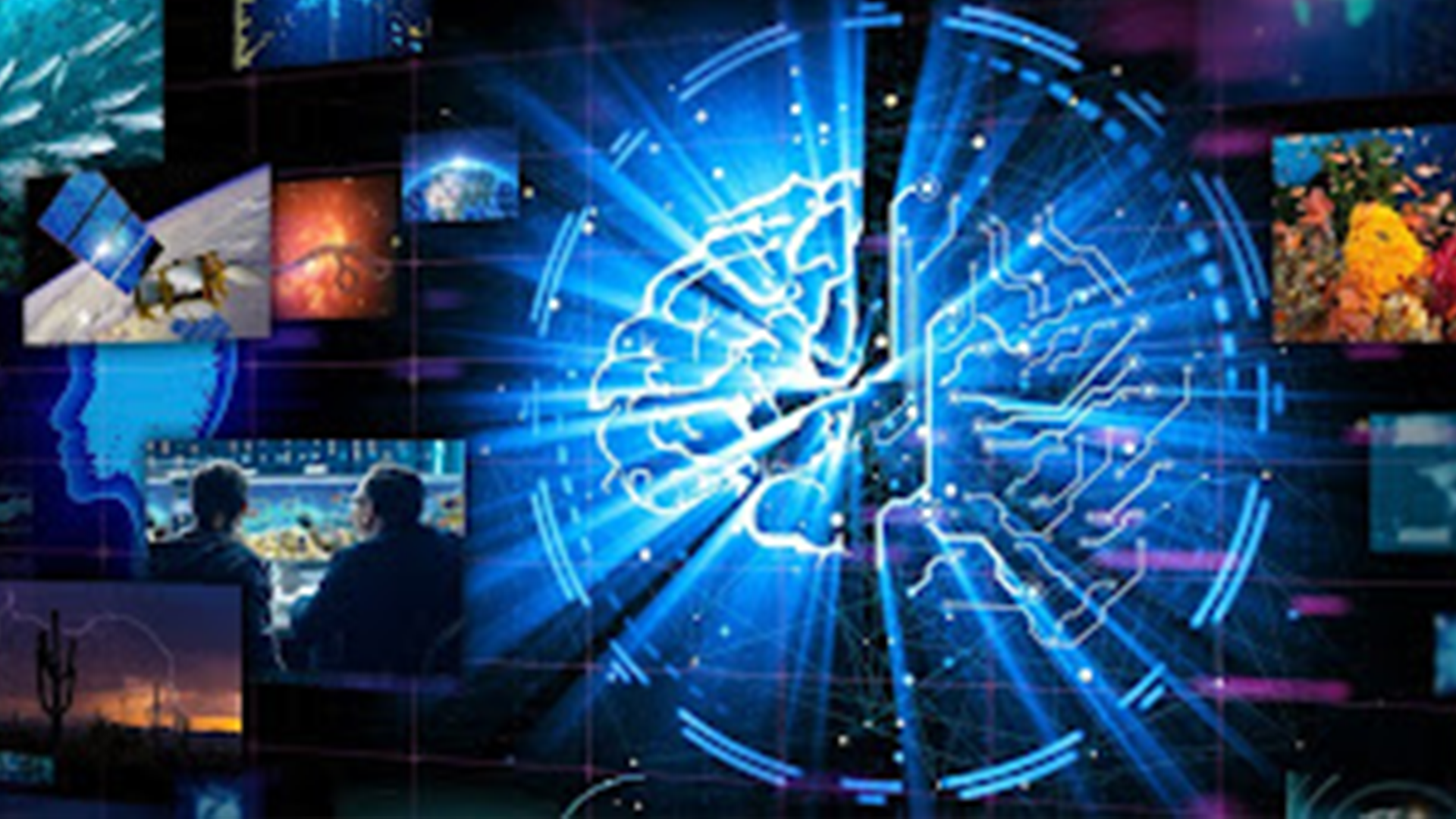 Image of a brain in a digital way.