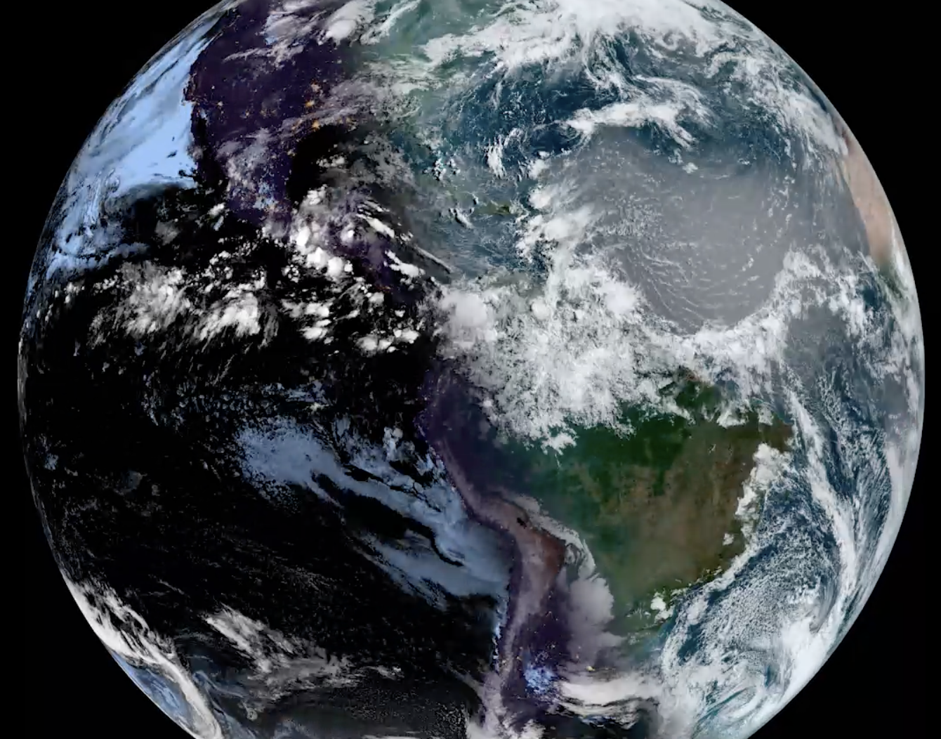 Image of the earth from space during the vernal equinox.