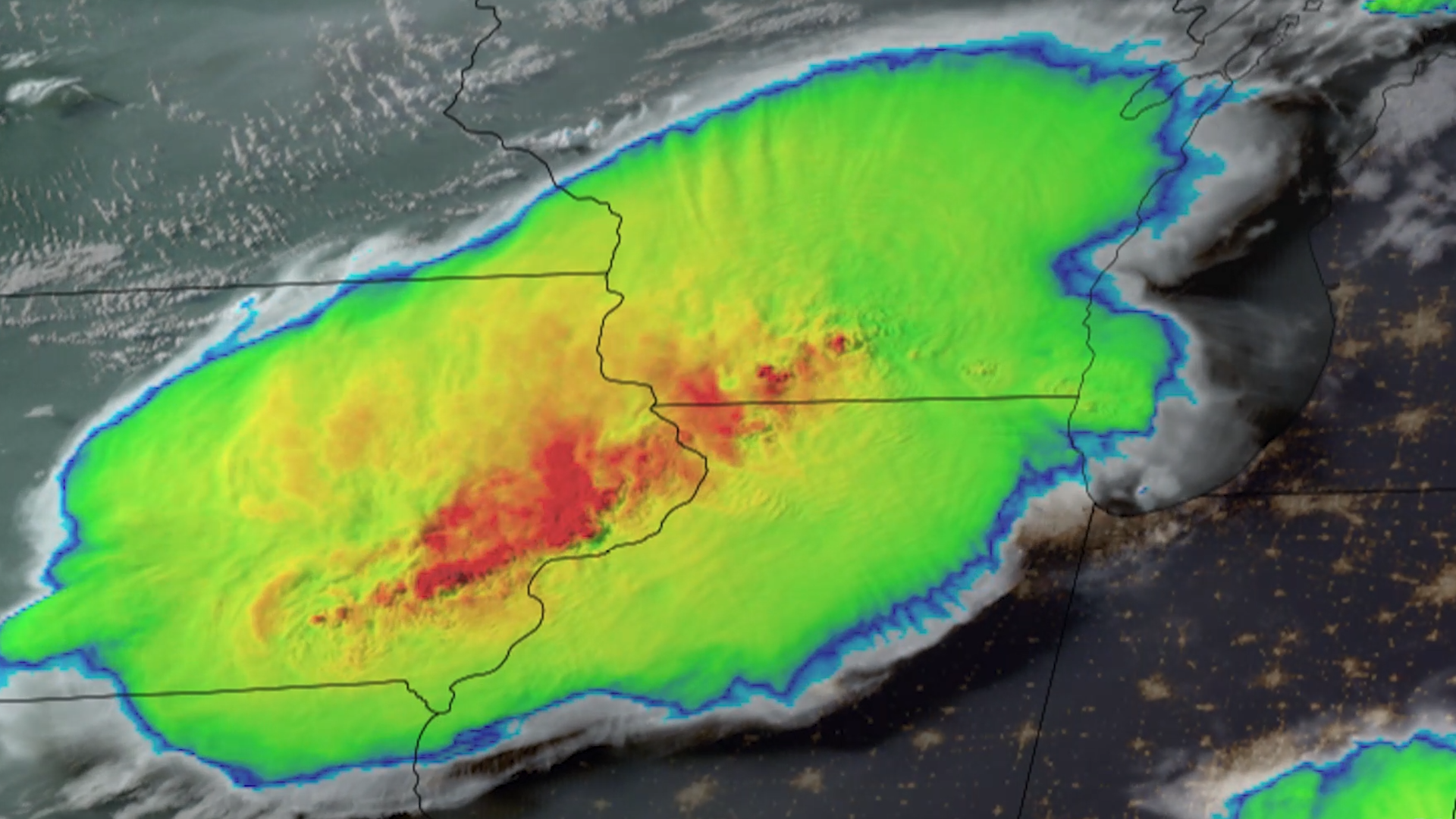 Severe Thunderstorms Race through the Midwest
