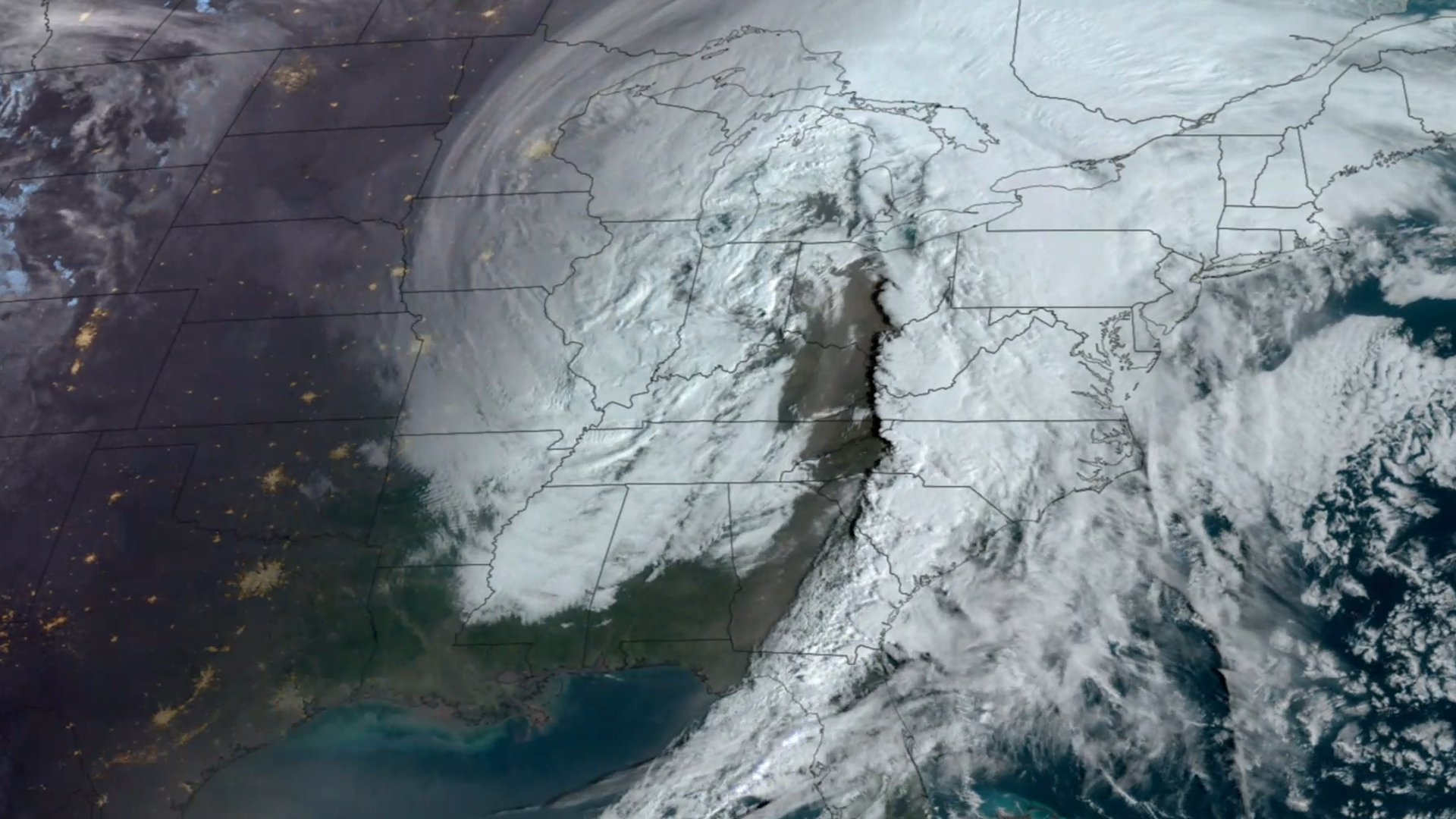 A sever storm over the us.