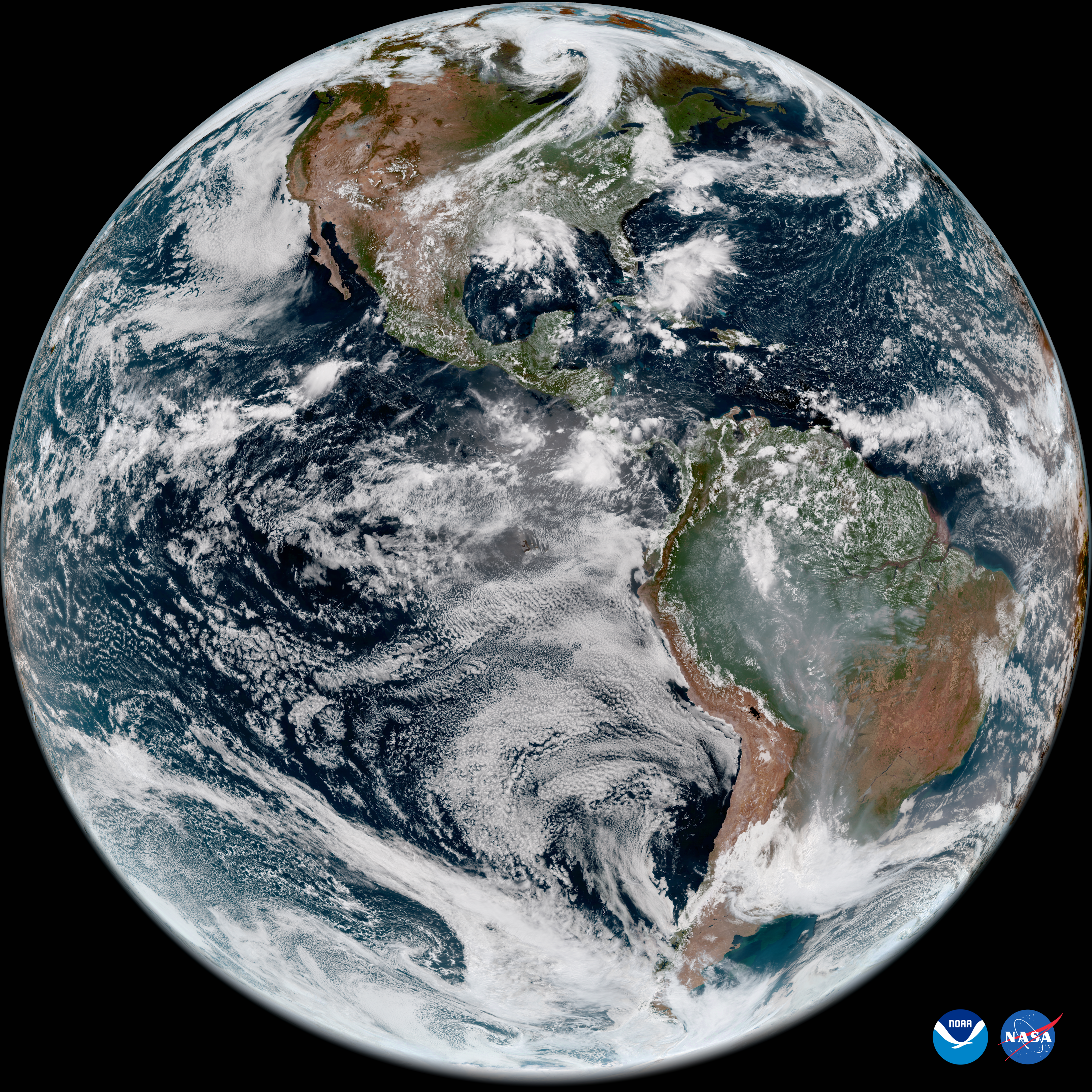 Earth as seen from space by the GOES-U/19 Satellite.