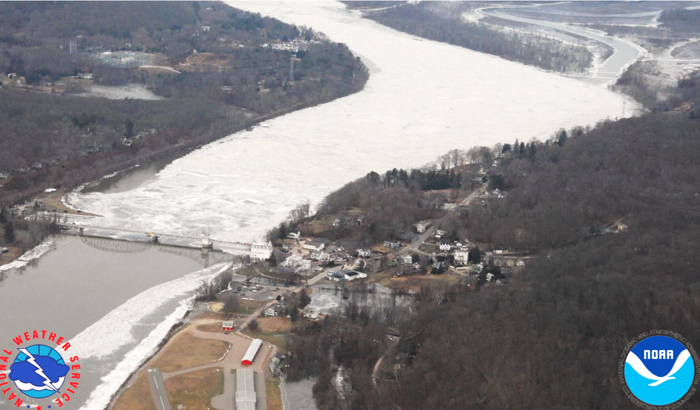 Ice jam on the Connecticut River, January 19, 2018