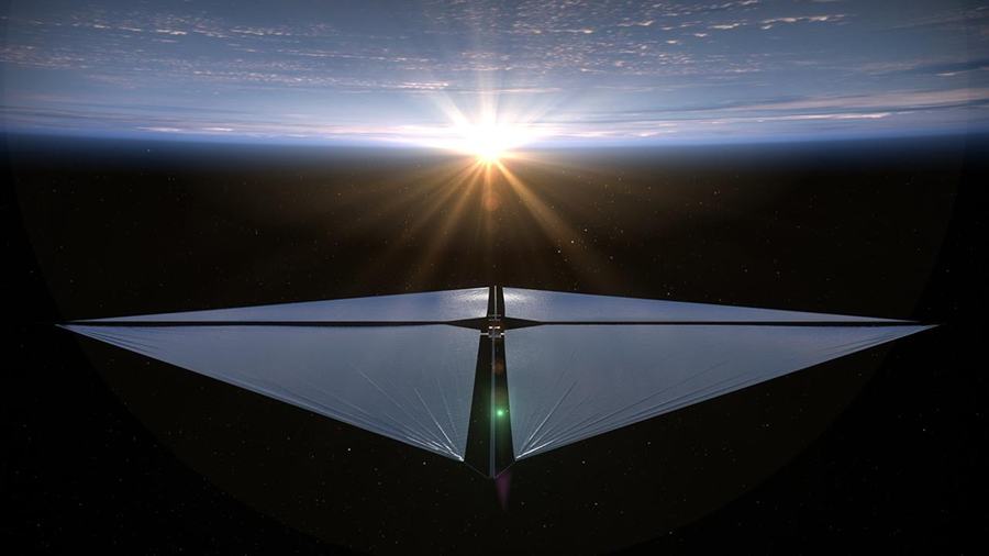 An artist's rendering of a solar sail. 