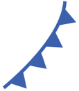 a blue line with blue triangles, the cold front symbol